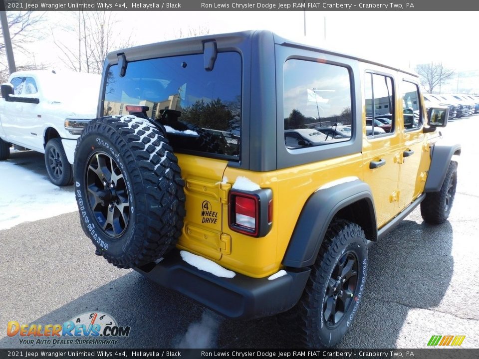 2021 Jeep Wrangler Unlimited Willys 4x4 Hellayella / Black Photo #5