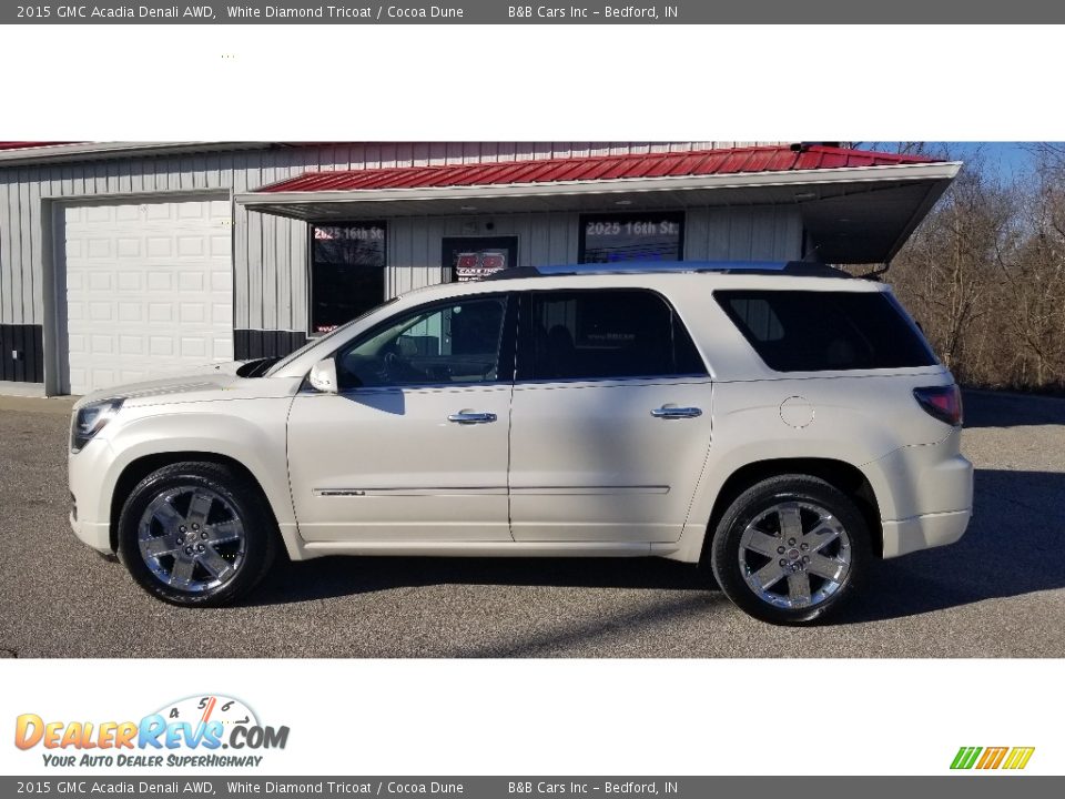 2015 GMC Acadia Denali AWD White Diamond Tricoat / Cocoa Dune Photo #29