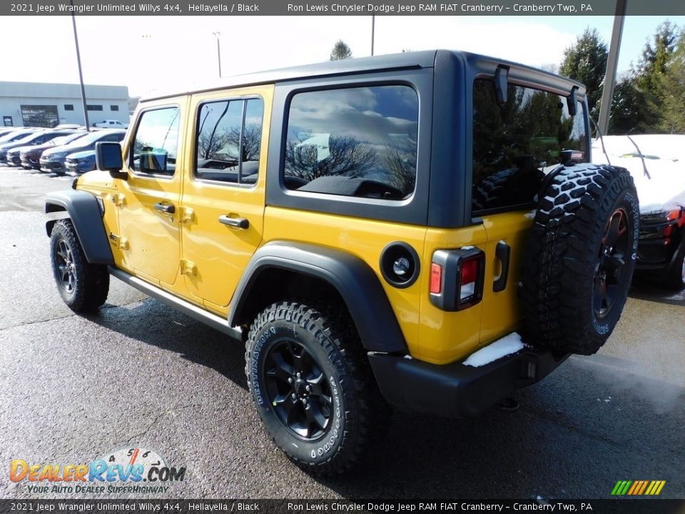 2021 Jeep Wrangler Unlimited Willys 4x4 Hellayella / Black Photo #8