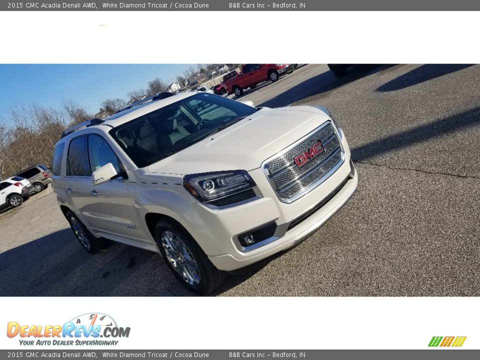 2015 GMC Acadia Denali AWD White Diamond Tricoat / Cocoa Dune Photo #30