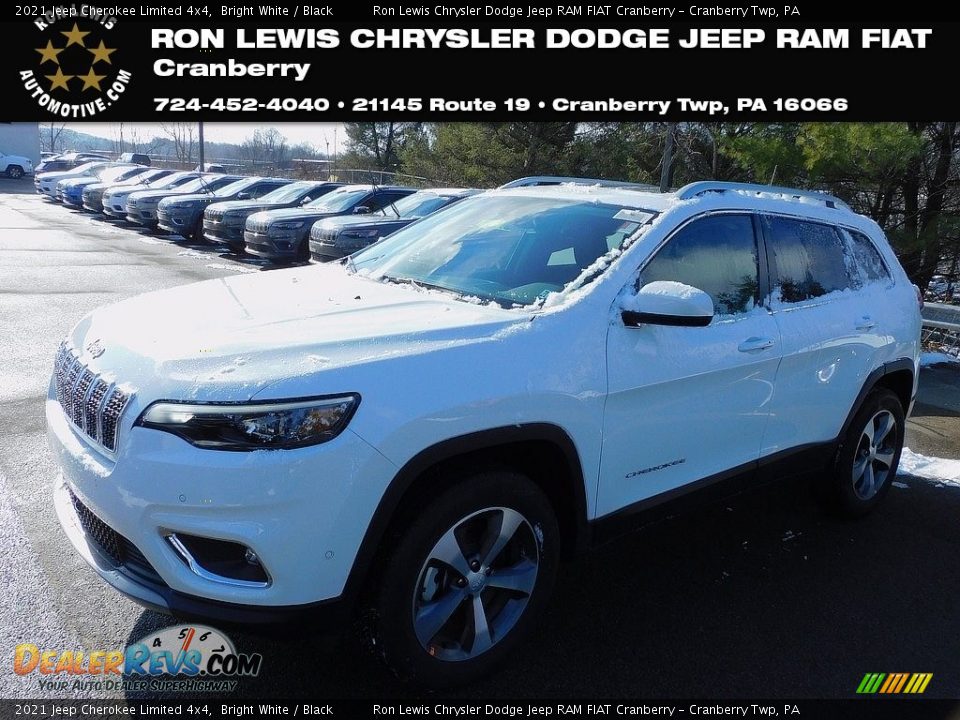 2021 Jeep Cherokee Limited 4x4 Bright White / Black Photo #1