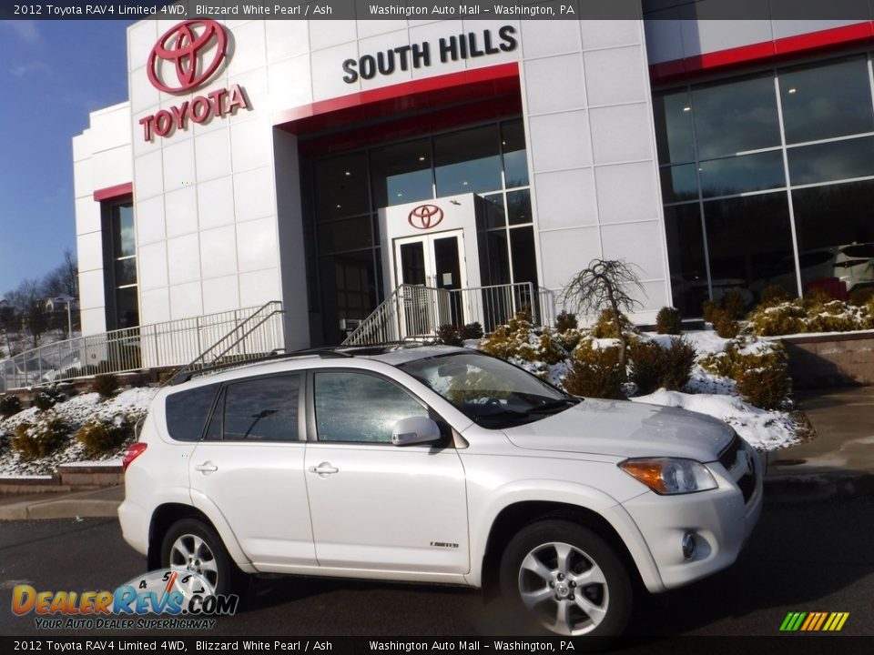 2012 Toyota RAV4 Limited 4WD Blizzard White Pearl / Ash Photo #2