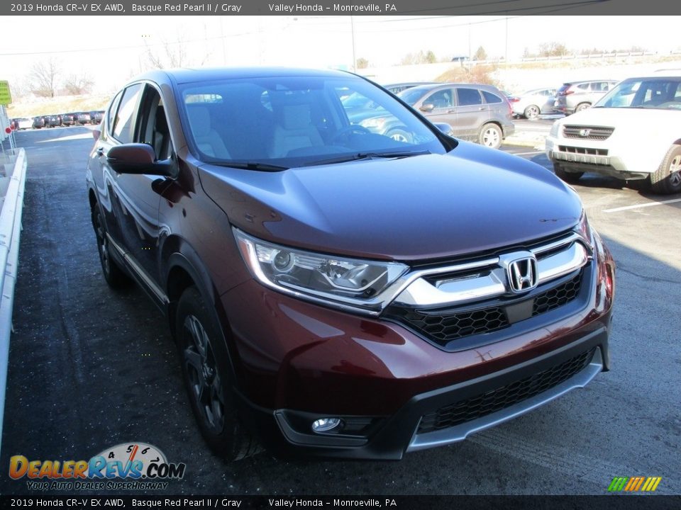 2019 Honda CR-V EX AWD Basque Red Pearl II / Gray Photo #7