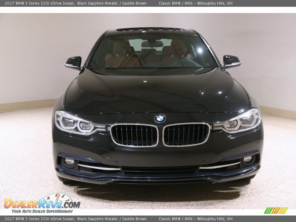 2017 BMW 3 Series 330i xDrive Sedan Black Sapphire Metallic / Saddle Brown Photo #2