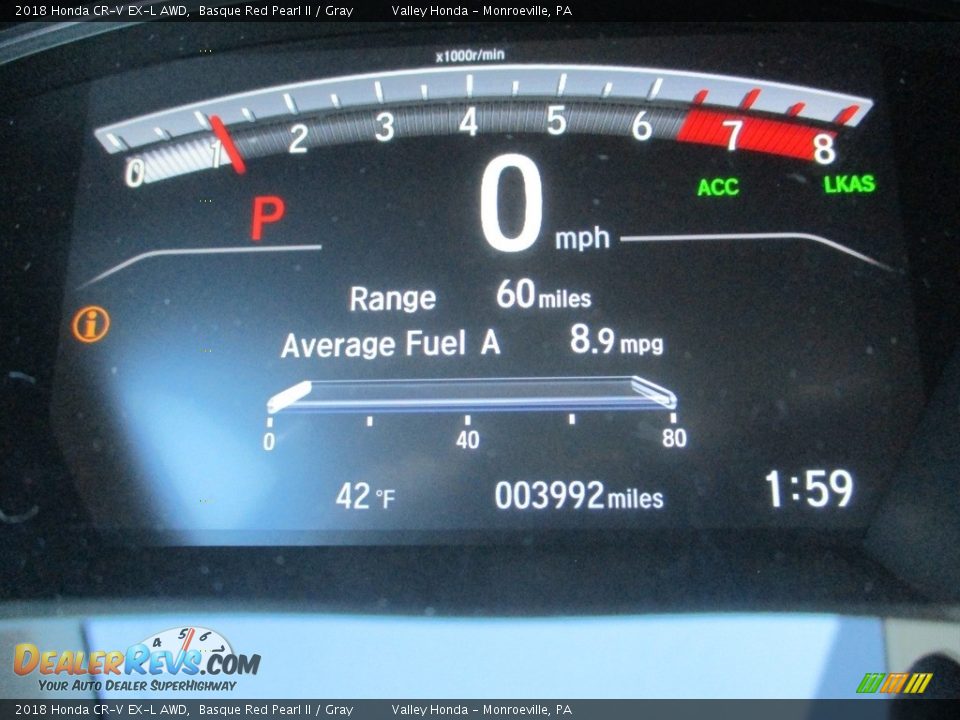 2018 Honda CR-V EX-L AWD Basque Red Pearl II / Gray Photo #20