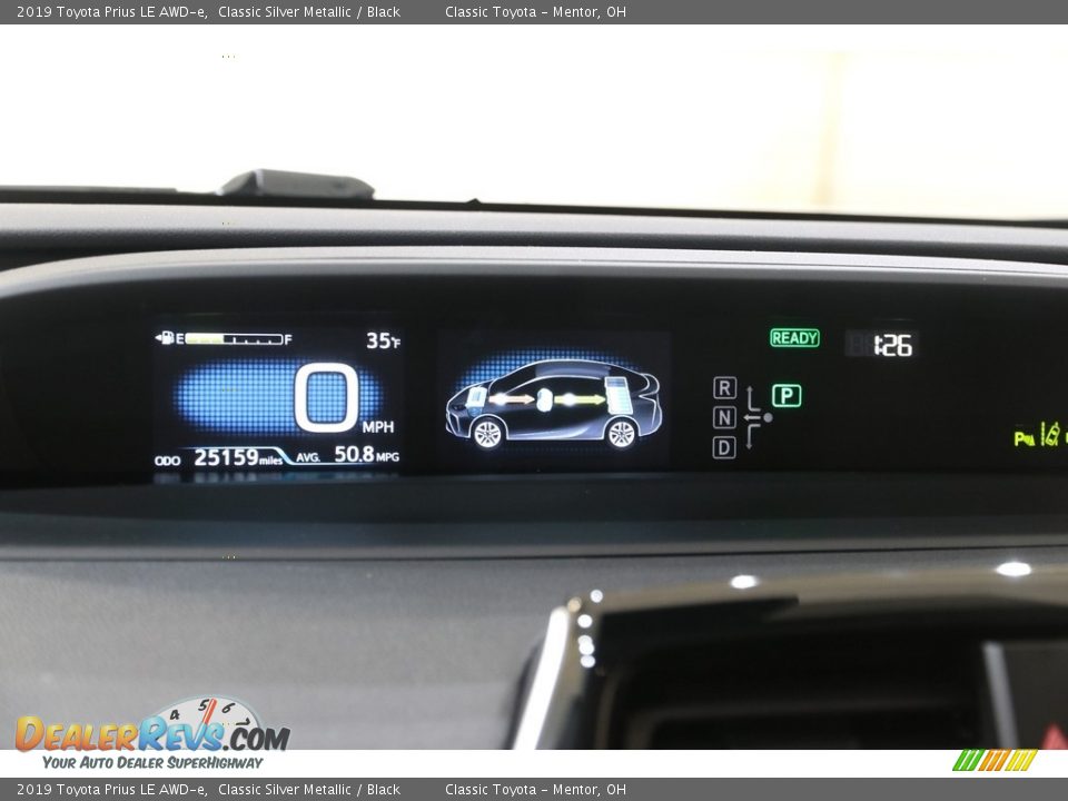 2019 Toyota Prius LE AWD-e Classic Silver Metallic / Black Photo #9