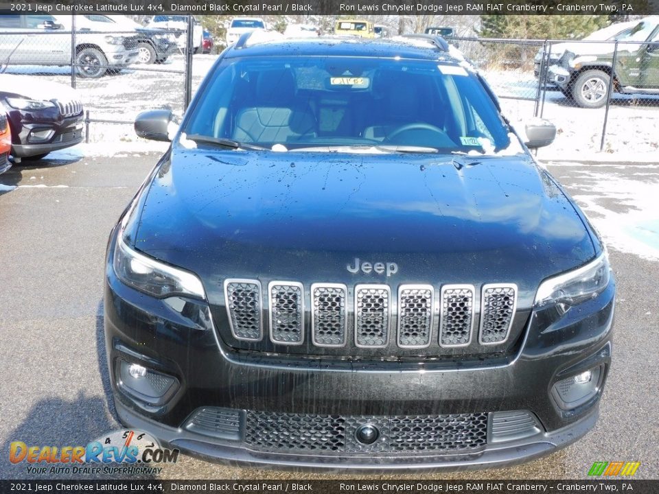 2021 Jeep Cherokee Latitude Lux 4x4 Diamond Black Crystal Pearl / Black Photo #2