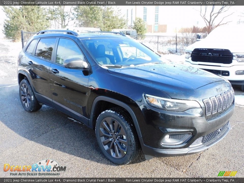 2021 Jeep Cherokee Latitude Lux 4x4 Diamond Black Crystal Pearl / Black Photo #3