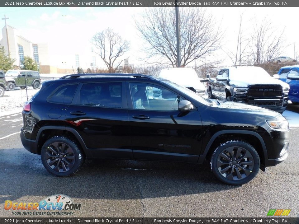 2021 Jeep Cherokee Latitude Lux 4x4 Diamond Black Crystal Pearl / Black Photo #4