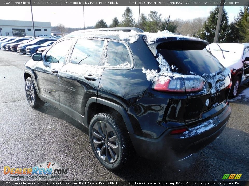 2021 Jeep Cherokee Latitude Lux 4x4 Diamond Black Crystal Pearl / Black Photo #8