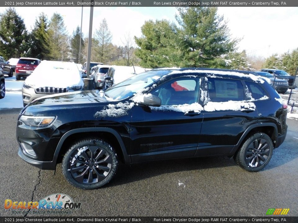 2021 Jeep Cherokee Latitude Lux 4x4 Diamond Black Crystal Pearl / Black Photo #9