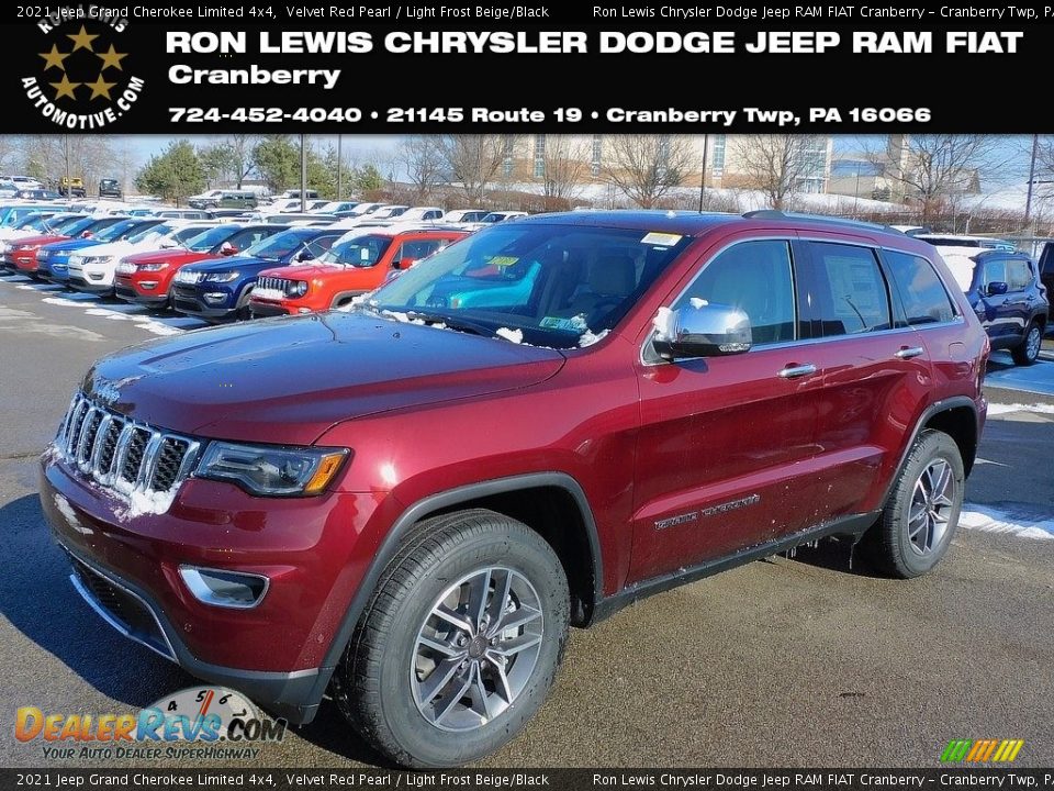 2021 Jeep Grand Cherokee Limited 4x4 Velvet Red Pearl / Light Frost Beige/Black Photo #1