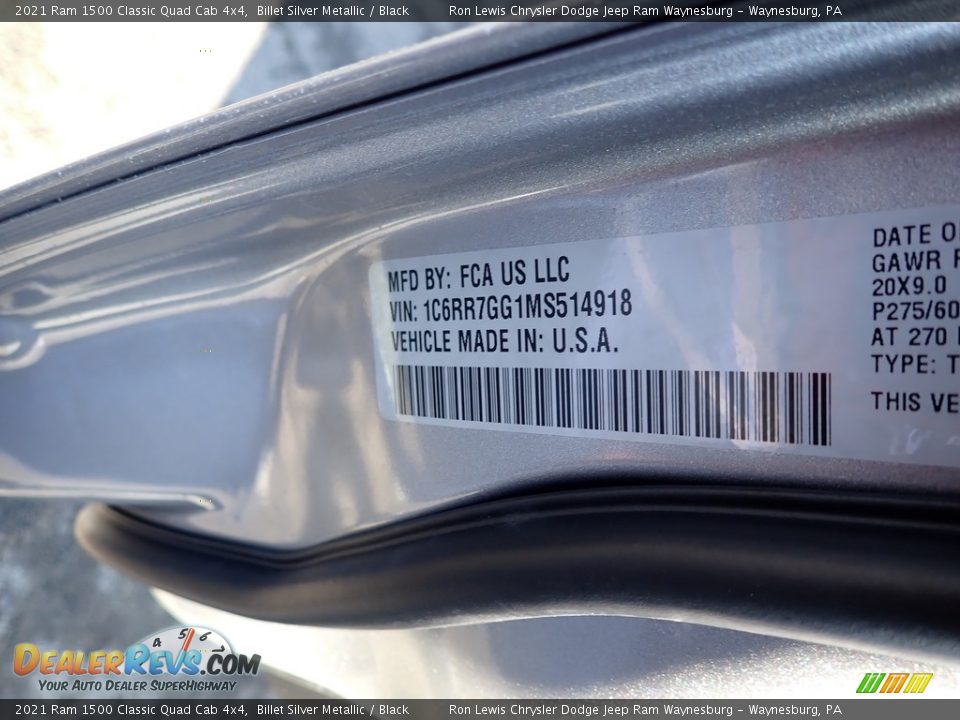 2021 Ram 1500 Classic Quad Cab 4x4 Billet Silver Metallic / Black Photo #11