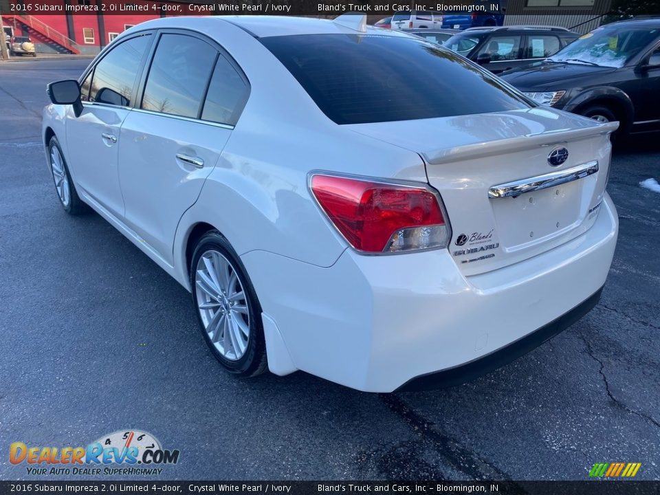 2016 Subaru Impreza 2.0i Limited 4-door Crystal White Pearl / Ivory Photo #8