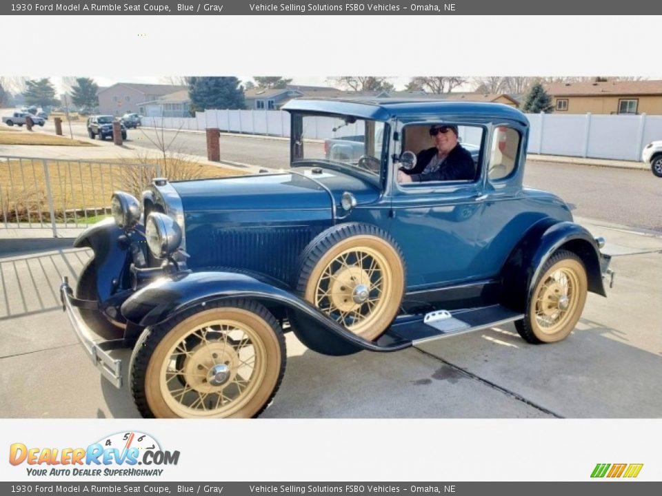 1930 Ford Model A Rumble Seat Coupe Blue / Gray Photo #1