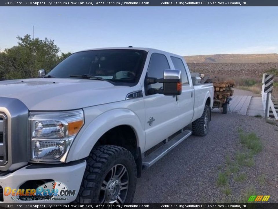 2015 Ford F350 Super Duty Platinum Crew Cab 4x4 White Platinum / Platinum Pecan Photo #2