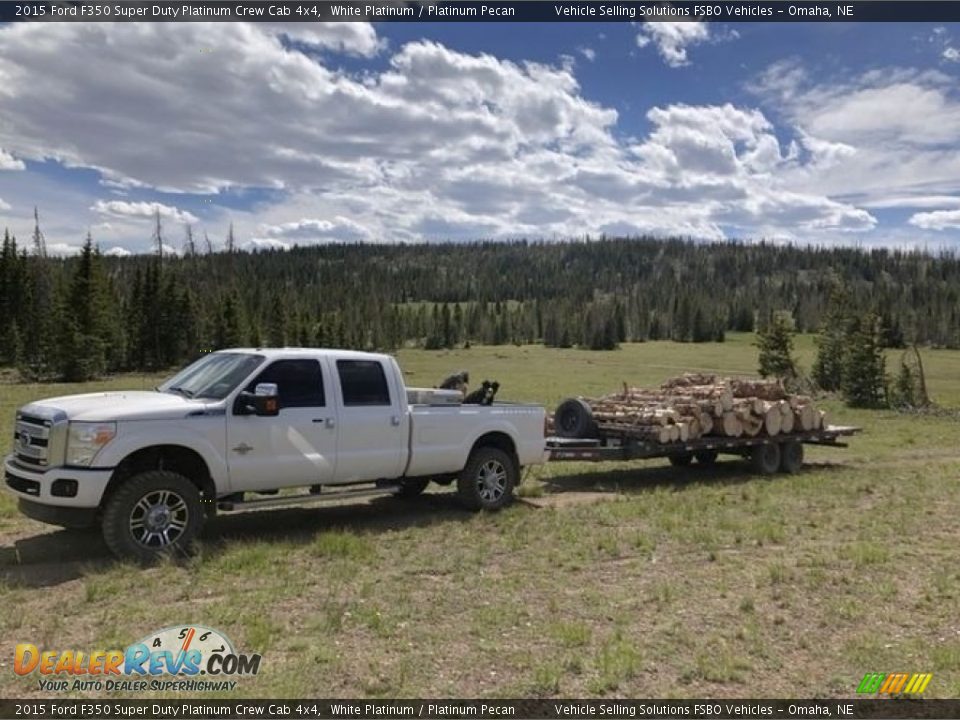 2015 Ford F350 Super Duty Platinum Crew Cab 4x4 White Platinum / Platinum Pecan Photo #3