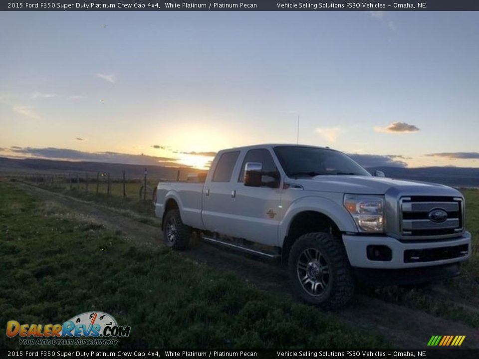 2015 Ford F350 Super Duty Platinum Crew Cab 4x4 White Platinum / Platinum Pecan Photo #4