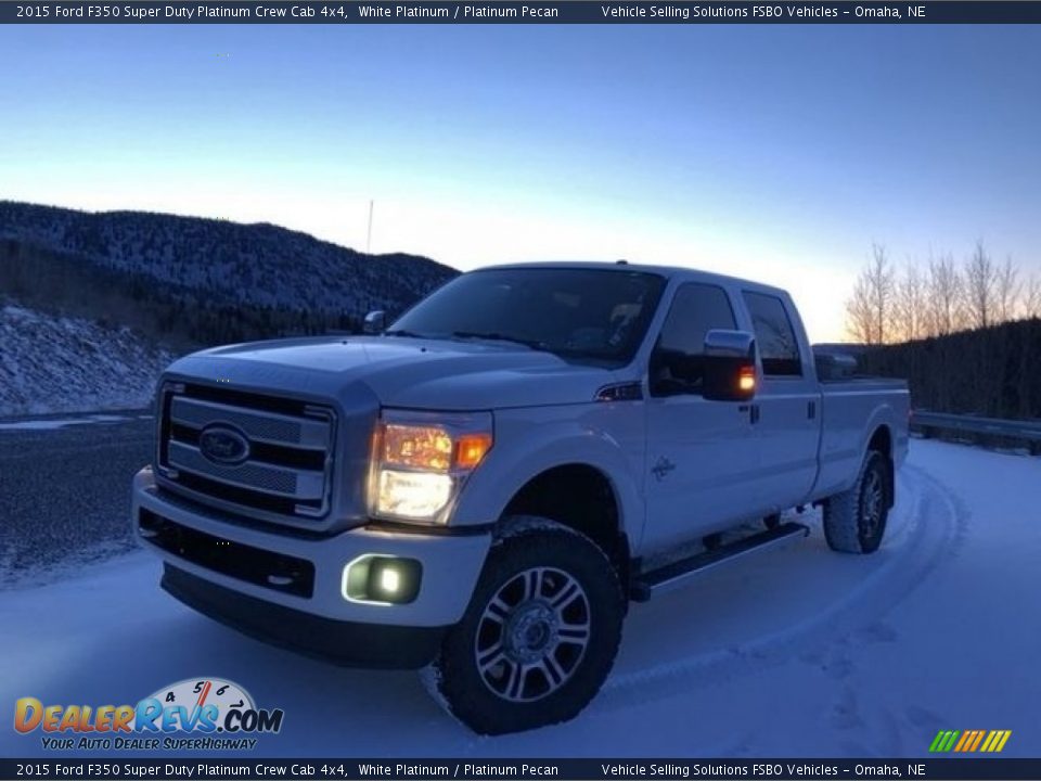 2015 Ford F350 Super Duty Platinum Crew Cab 4x4 White Platinum / Platinum Pecan Photo #6