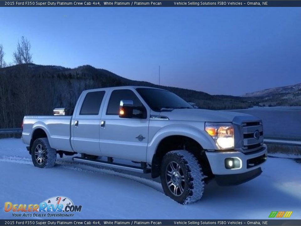 2015 Ford F350 Super Duty Platinum Crew Cab 4x4 White Platinum / Platinum Pecan Photo #7