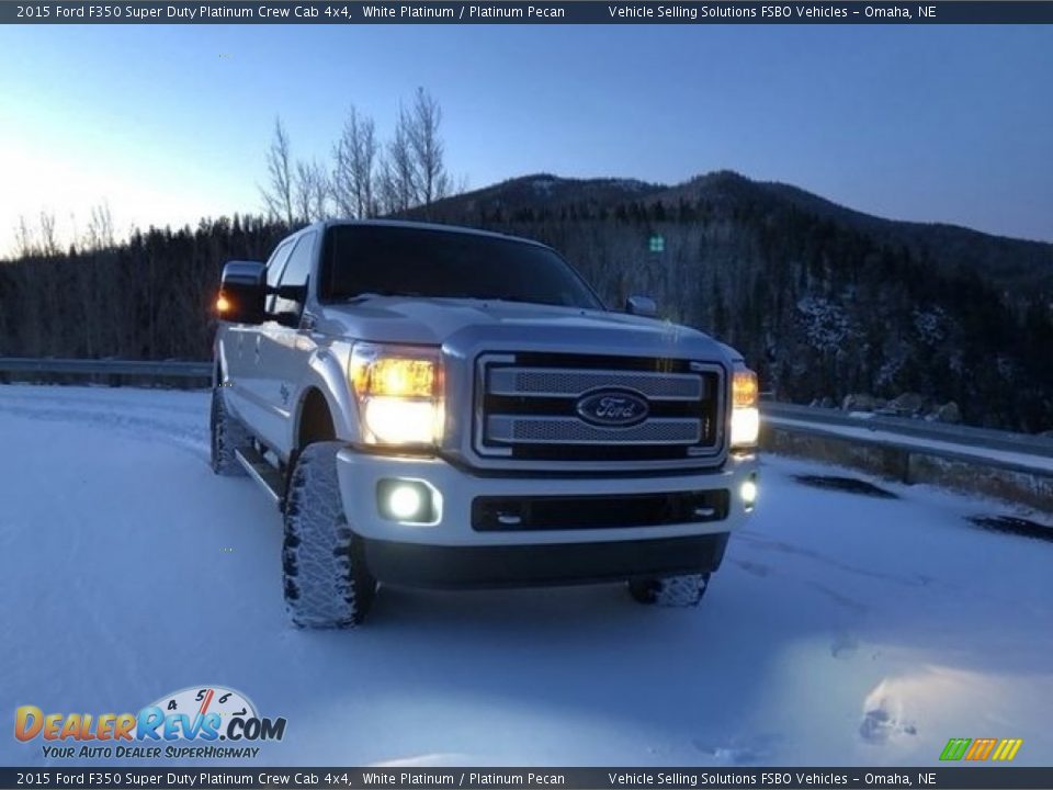 2015 Ford F350 Super Duty Platinum Crew Cab 4x4 White Platinum / Platinum Pecan Photo #8