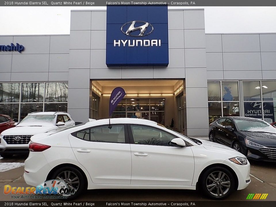 2018 Hyundai Elantra SEL Quartz White Pearl / Beige Photo #1