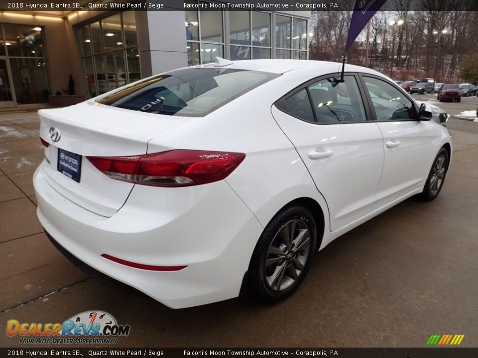 2018 Hyundai Elantra SEL Quartz White Pearl / Beige Photo #2