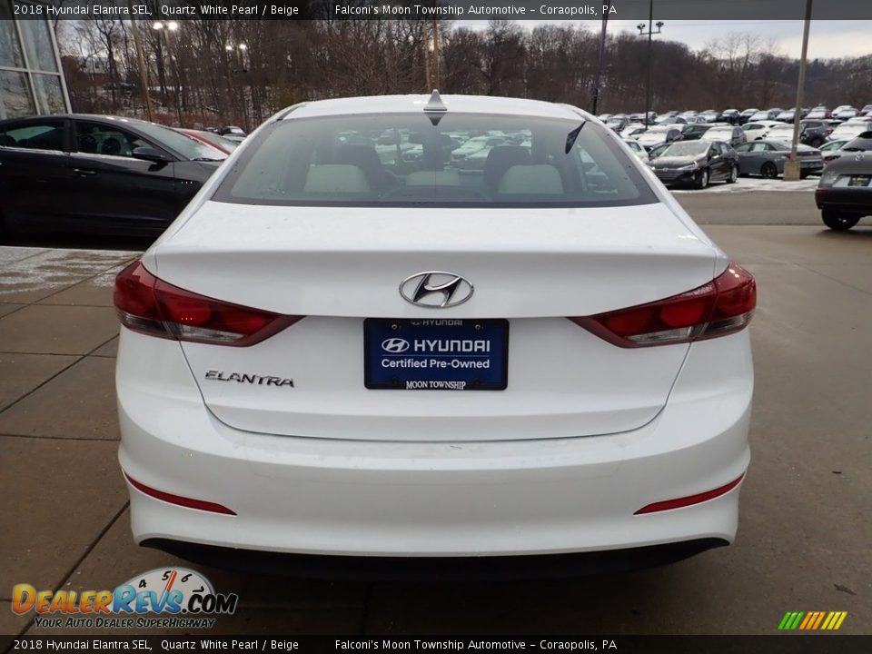 2018 Hyundai Elantra SEL Quartz White Pearl / Beige Photo #3