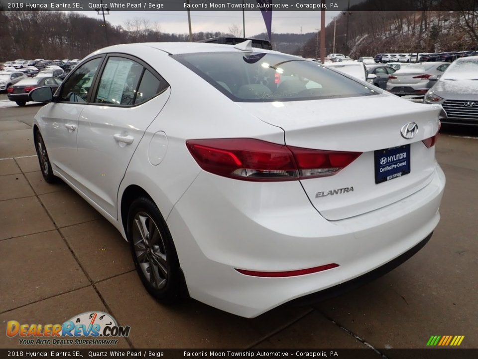 2018 Hyundai Elantra SEL Quartz White Pearl / Beige Photo #4