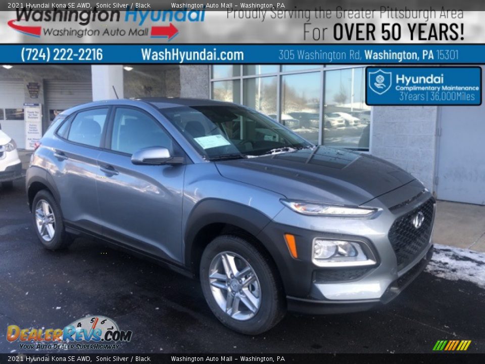 2021 Hyundai Kona SE AWD Sonic Silver / Black Photo #1