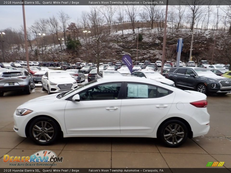 2018 Hyundai Elantra SEL Quartz White Pearl / Beige Photo #5