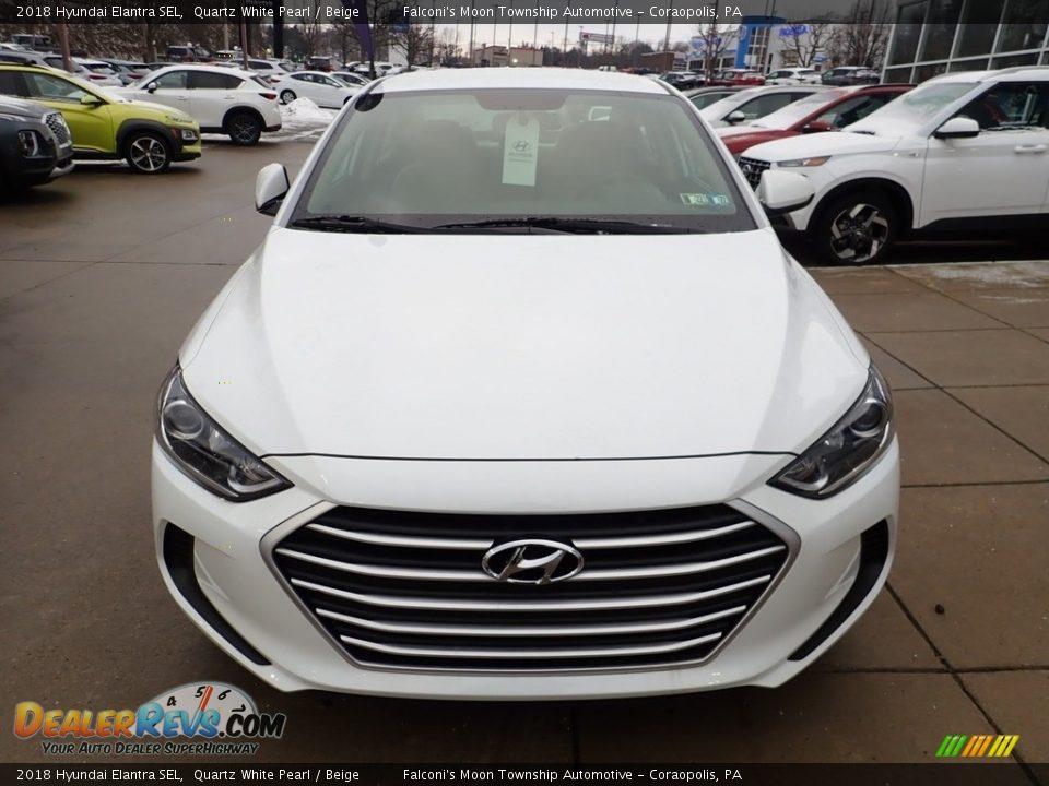 2018 Hyundai Elantra SEL Quartz White Pearl / Beige Photo #7