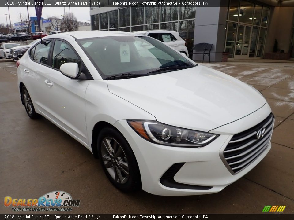 2018 Hyundai Elantra SEL Quartz White Pearl / Beige Photo #8