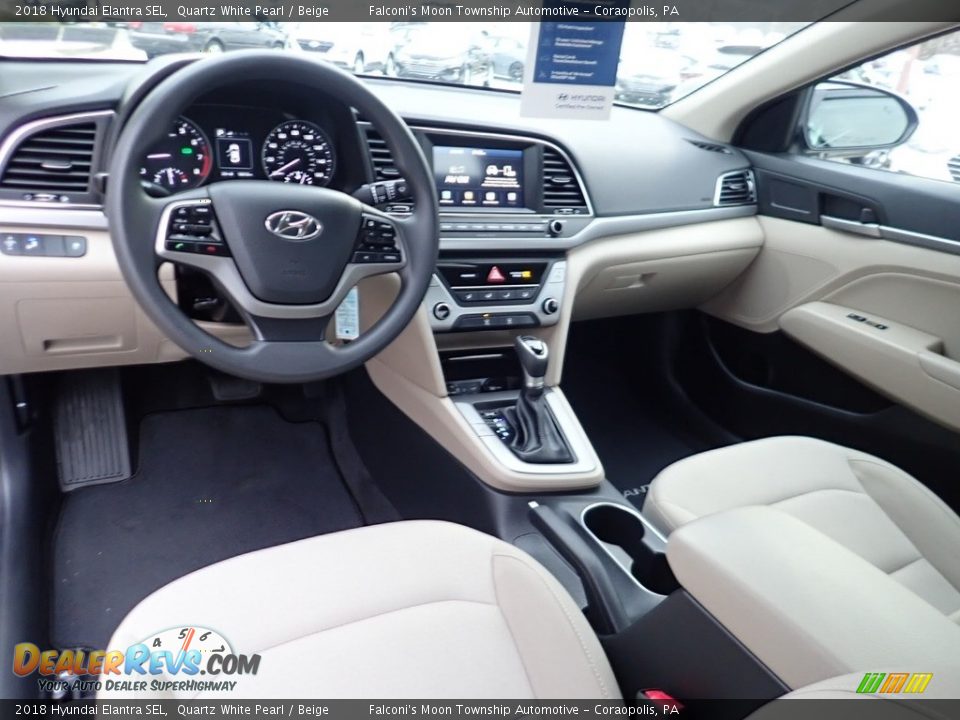 2018 Hyundai Elantra SEL Quartz White Pearl / Beige Photo #16