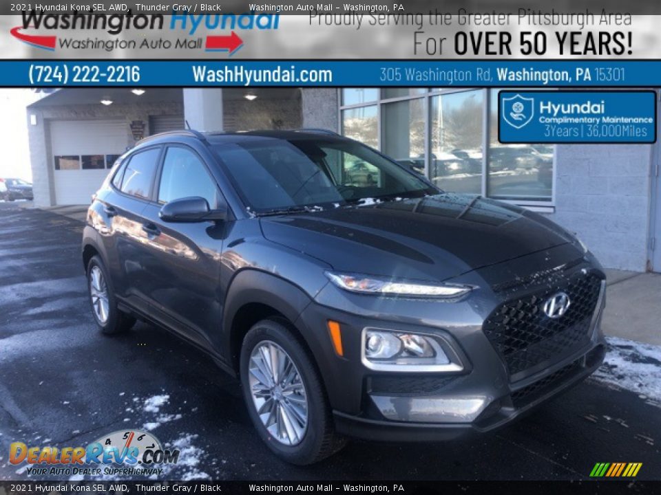 2021 Hyundai Kona SEL AWD Thunder Gray / Black Photo #1