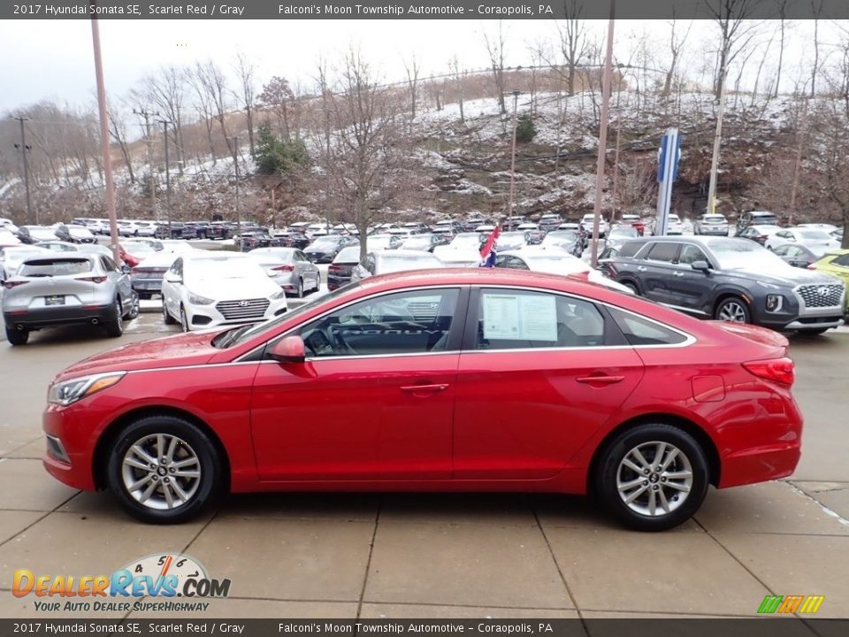 2017 Hyundai Sonata SE Scarlet Red / Gray Photo #6