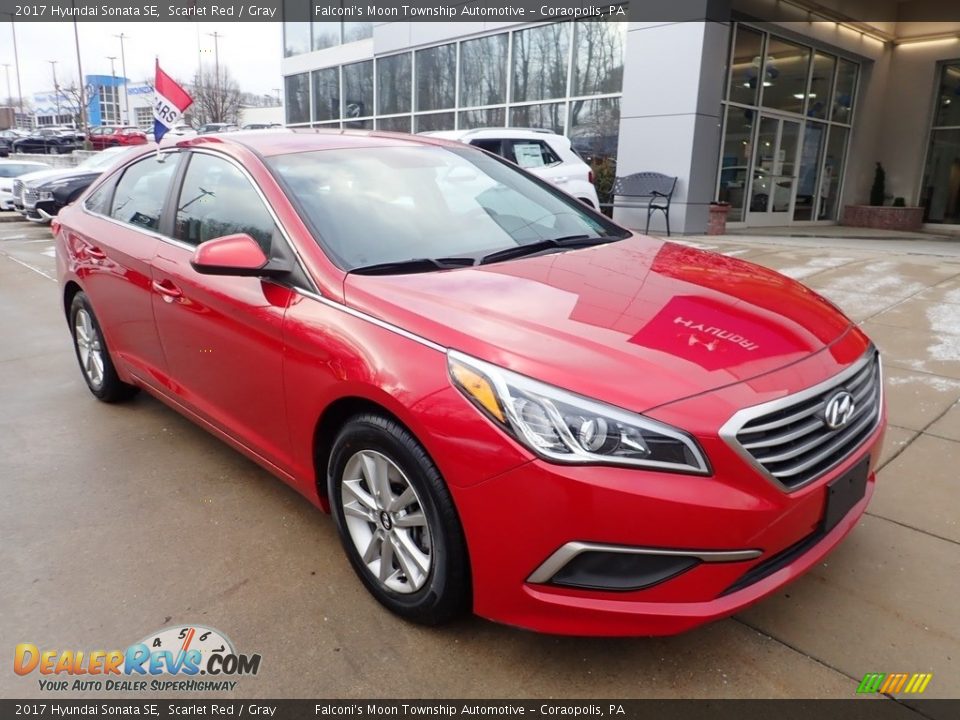 2017 Hyundai Sonata SE Scarlet Red / Gray Photo #9