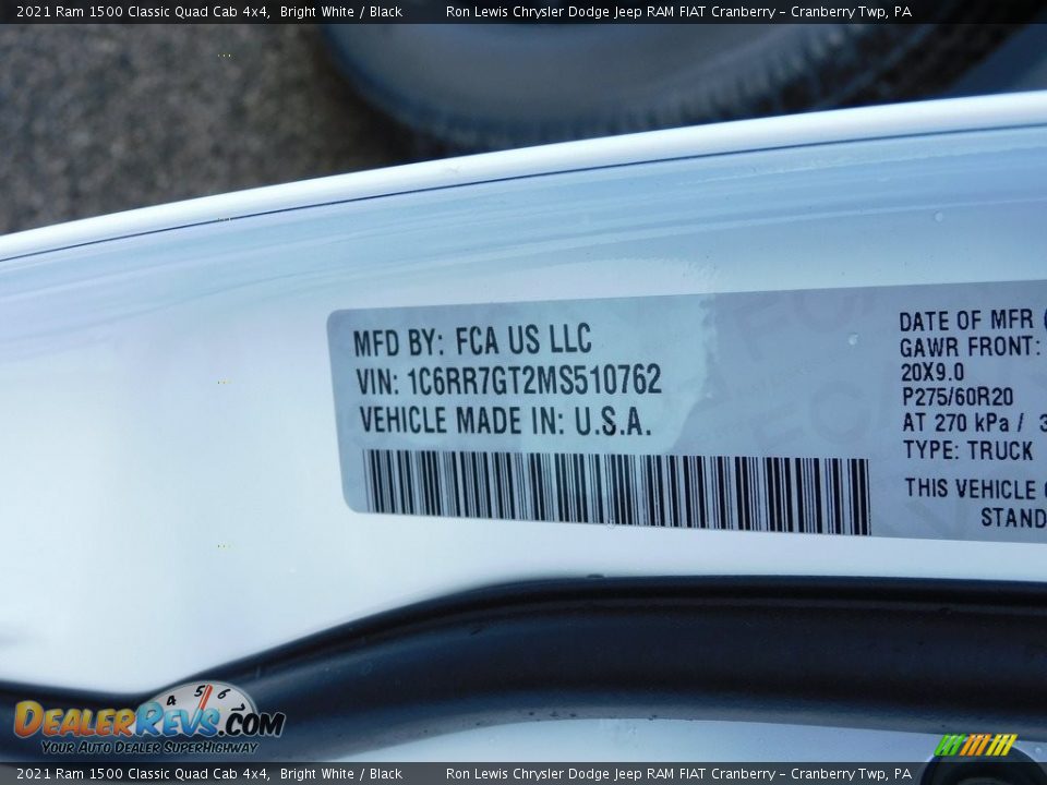 2021 Ram 1500 Classic Quad Cab 4x4 Bright White / Black Photo #20