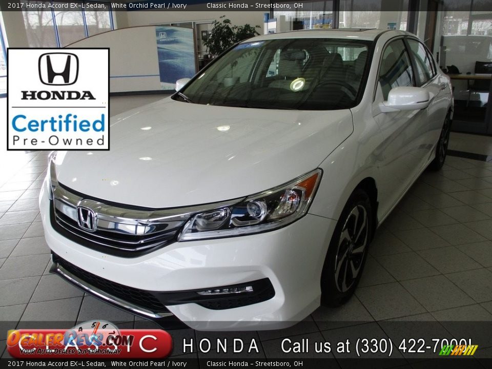 2017 Honda Accord EX-L Sedan White Orchid Pearl / Ivory Photo #1