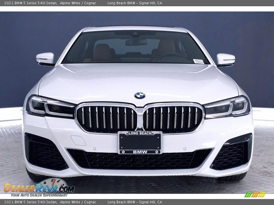 2021 BMW 5 Series 540i Sedan Alpine White / Cognac Photo #2