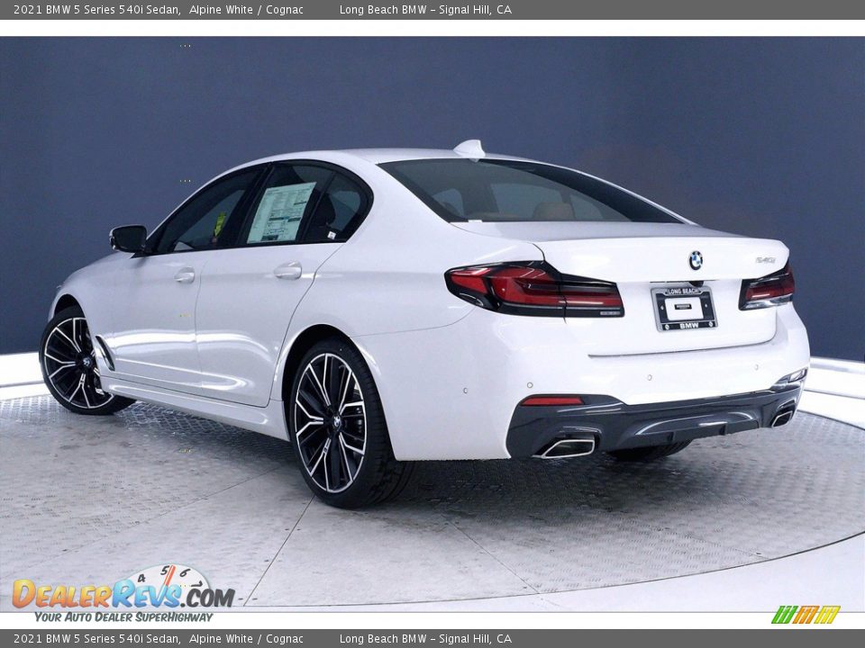 2021 BMW 5 Series 540i Sedan Alpine White / Cognac Photo #3