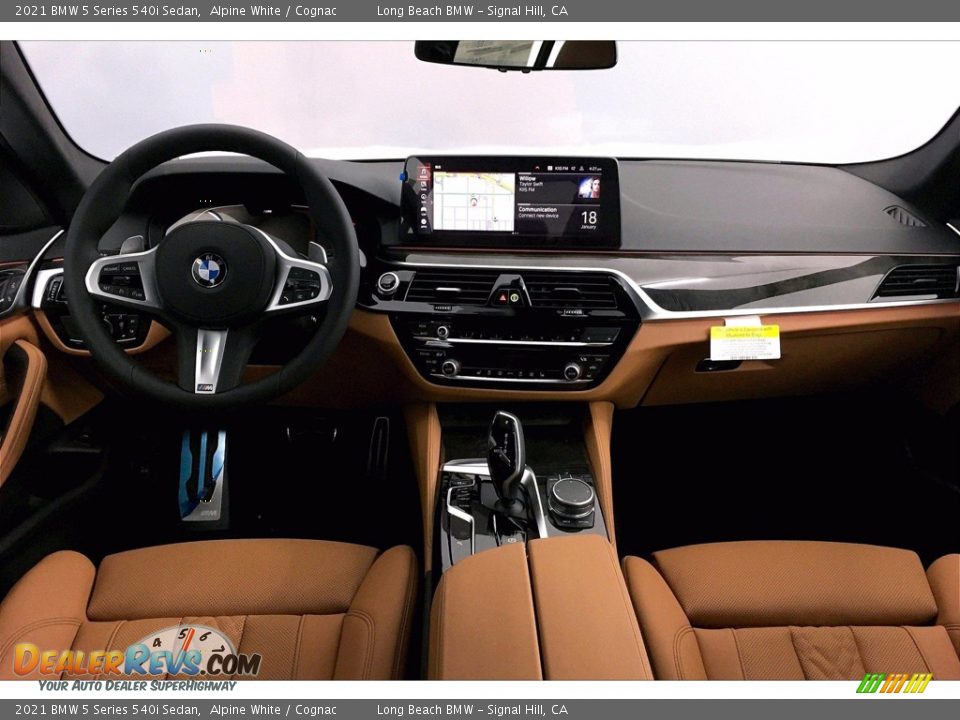 2021 BMW 5 Series 540i Sedan Alpine White / Cognac Photo #5