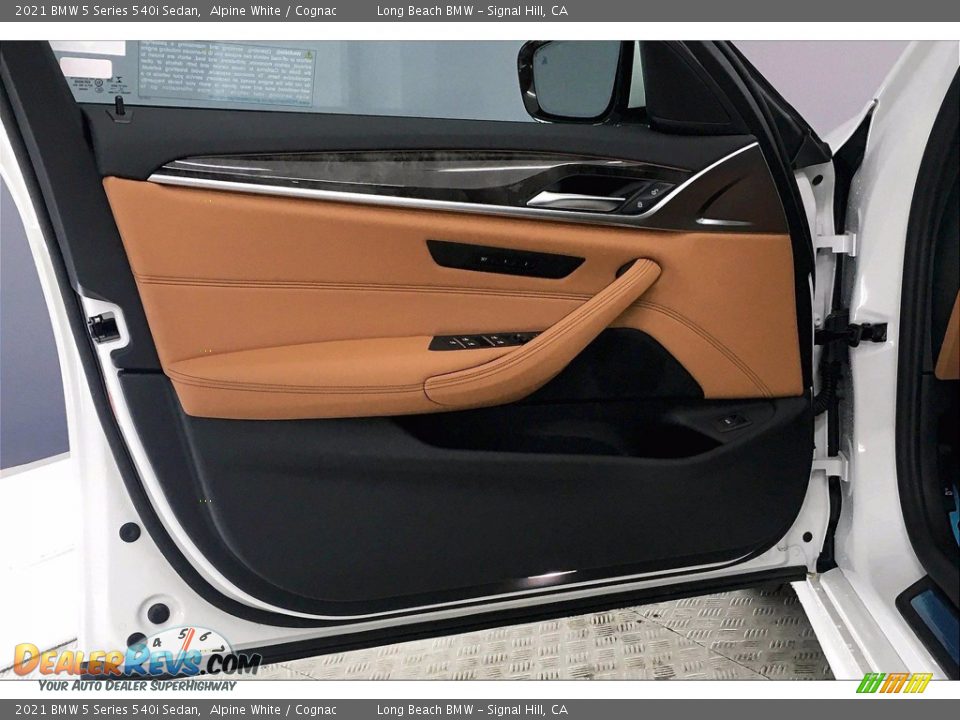 2021 BMW 5 Series 540i Sedan Alpine White / Cognac Photo #14