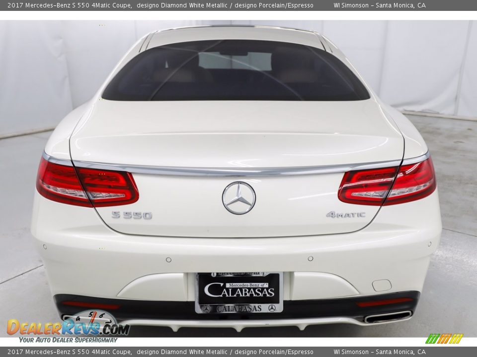 2017 Mercedes-Benz S 550 4Matic Coupe designo Diamond White Metallic / designo Porcelain/Espresso Photo #6