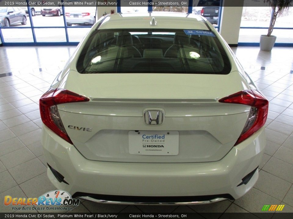 2019 Honda Civic EX Sedan Platinum White Pearl / Black/Ivory Photo #8