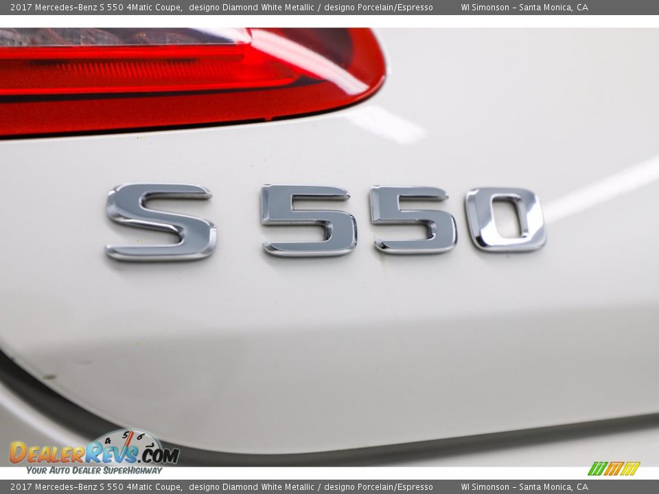 2017 Mercedes-Benz S 550 4Matic Coupe designo Diamond White Metallic / designo Porcelain/Espresso Photo #9
