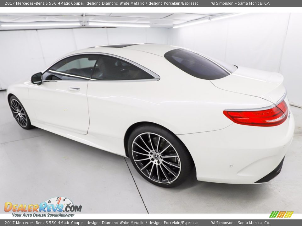 2017 Mercedes-Benz S 550 4Matic Coupe designo Diamond White Metallic / designo Porcelain/Espresso Photo #11