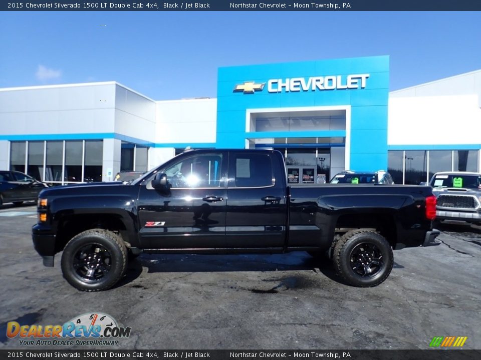 2015 Chevrolet Silverado 1500 LT Double Cab 4x4 Black / Jet Black Photo #3