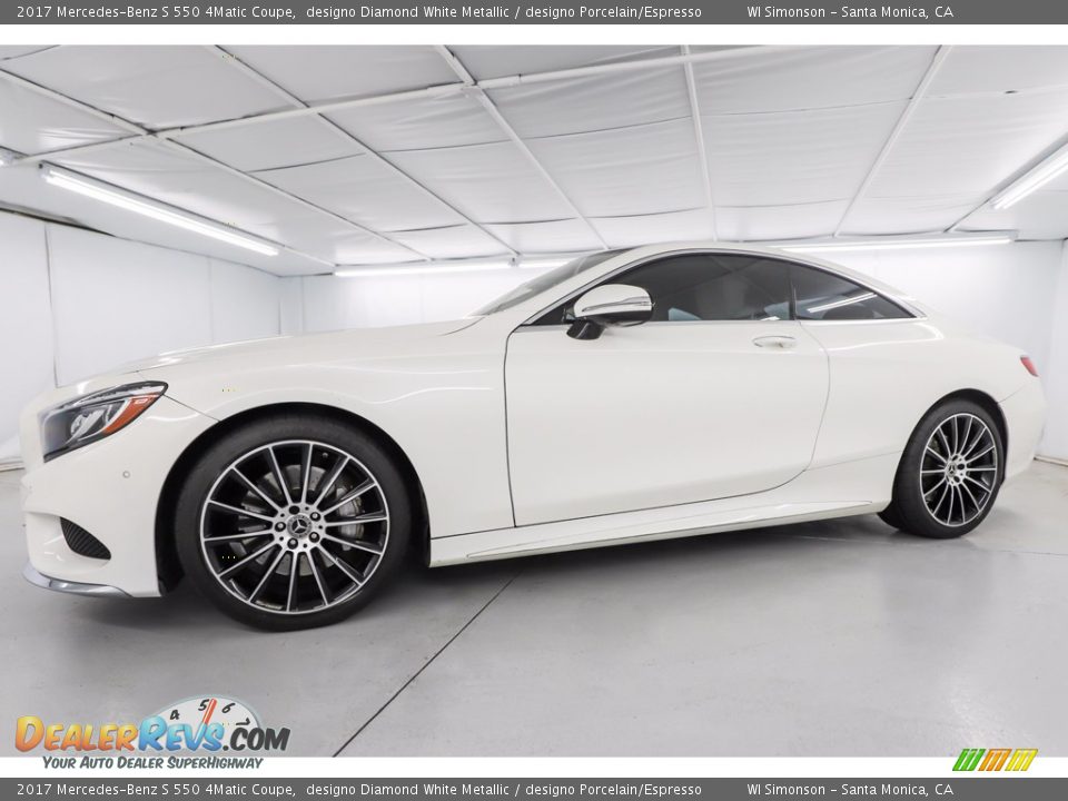 2017 Mercedes-Benz S 550 4Matic Coupe designo Diamond White Metallic / designo Porcelain/Espresso Photo #13