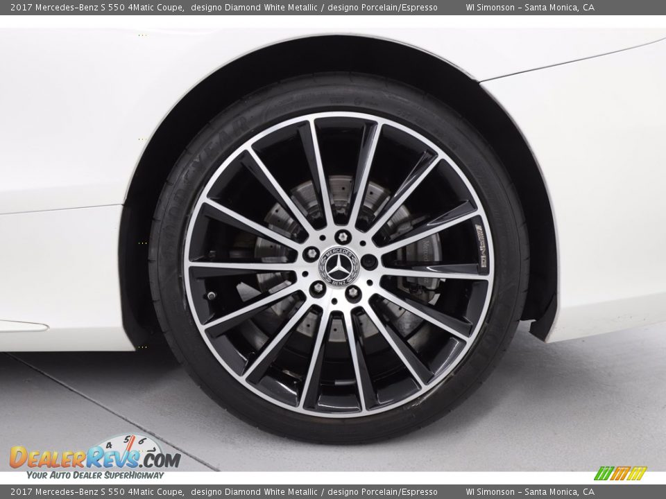 2017 Mercedes-Benz S 550 4Matic Coupe designo Diamond White Metallic / designo Porcelain/Espresso Photo #18